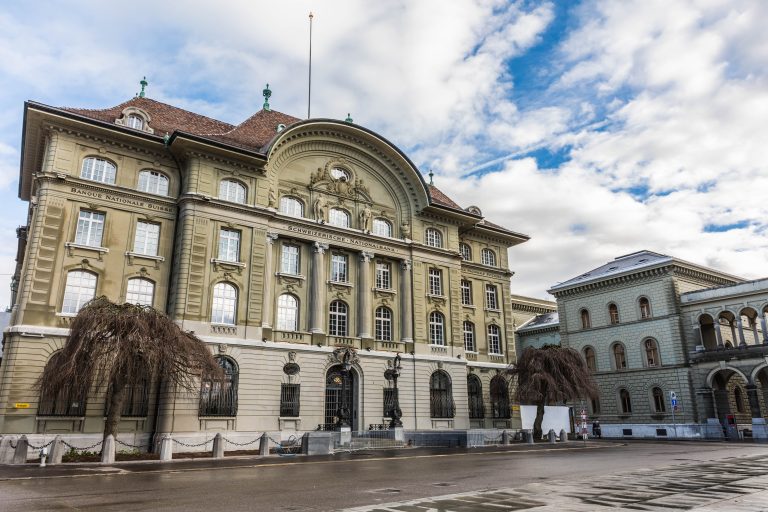 The Swiss National Bank (SNB) building in Bern, Switzerland.